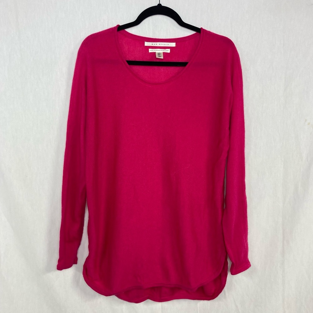 Max Studio extra fine merino wool pink sweater